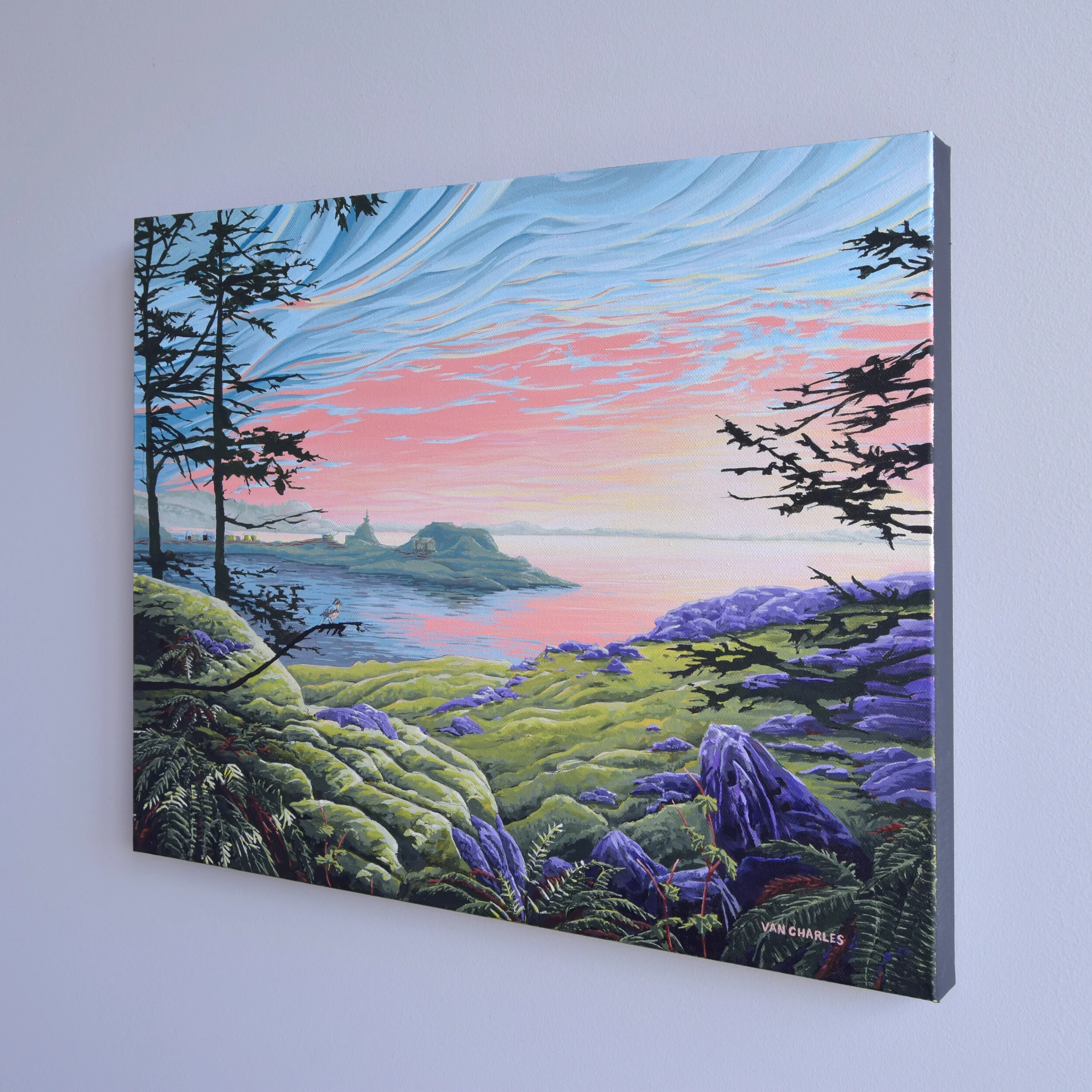 Vancouver Island Sunset - Original Painting — Van Charles Art